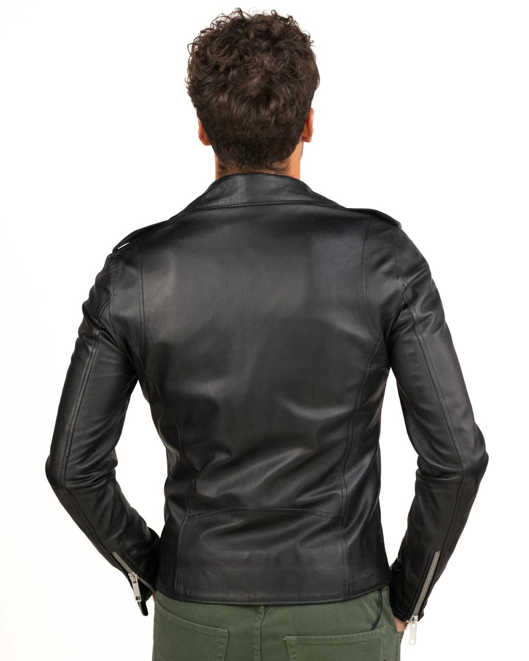 Berti Mode Collection - Giubbotto bomber in pelle vera nero