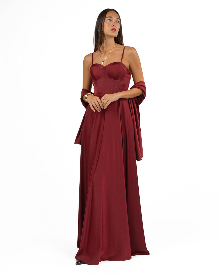 Abito Lungo da Cerimonia in Cady con Corsetto - Berti Mode Collection