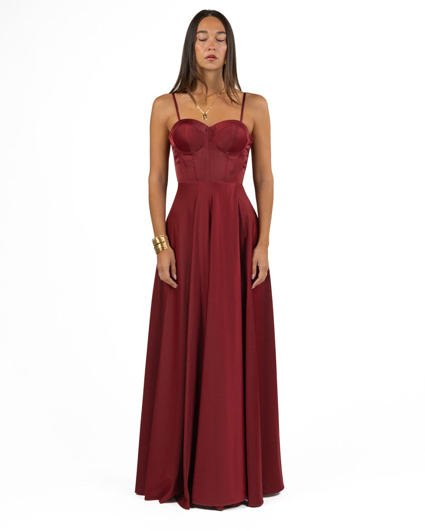 Abito Lungo da Cerimonia in Cady con Corsetto - Berti Mode Collection