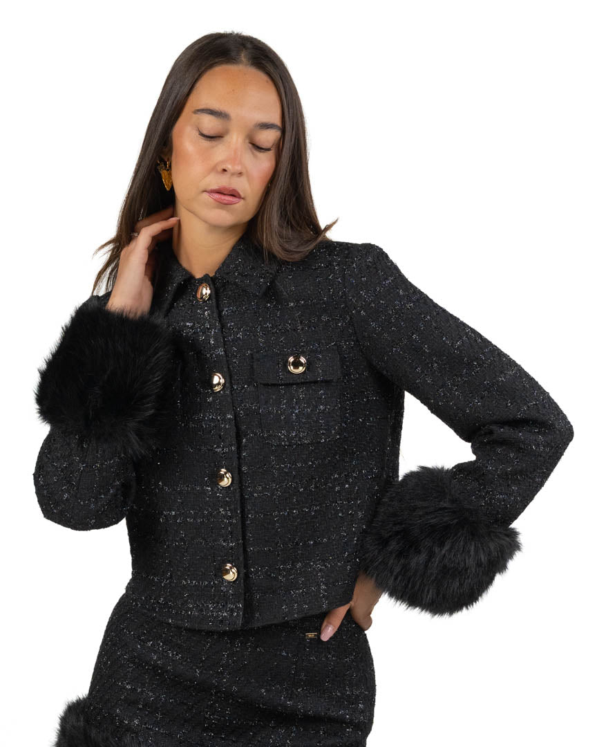 Giacca In Tweed Bouclé Con Bottoni Dorati - Gaudì