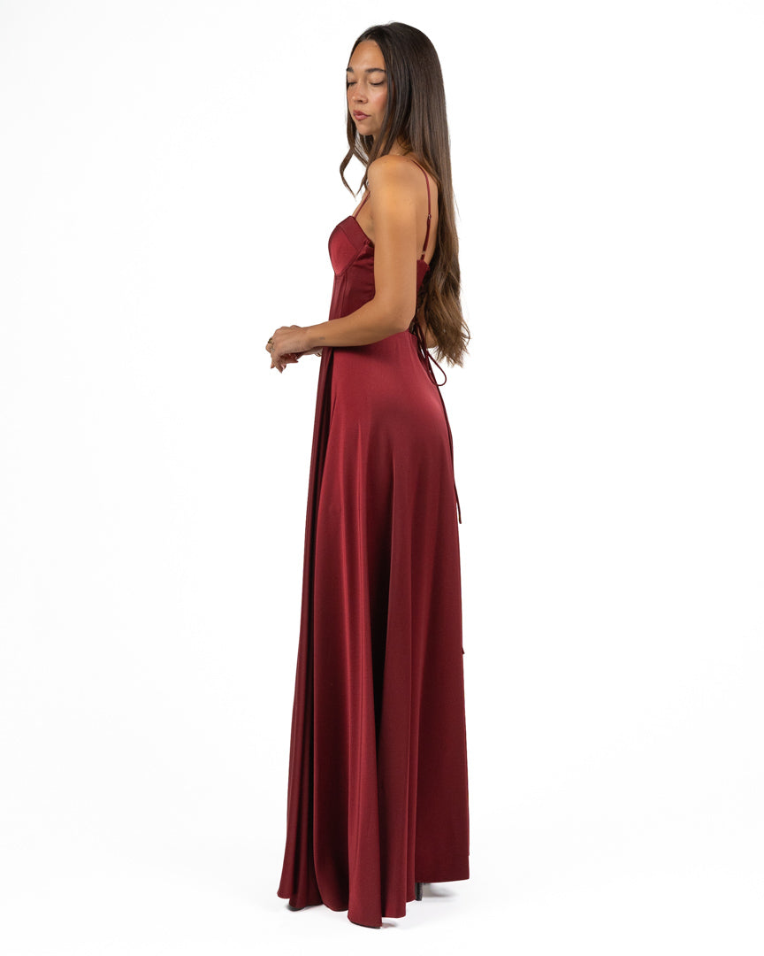 Abito Lungo da Cerimonia in Cady con Corsetto - Berti Mode Collection