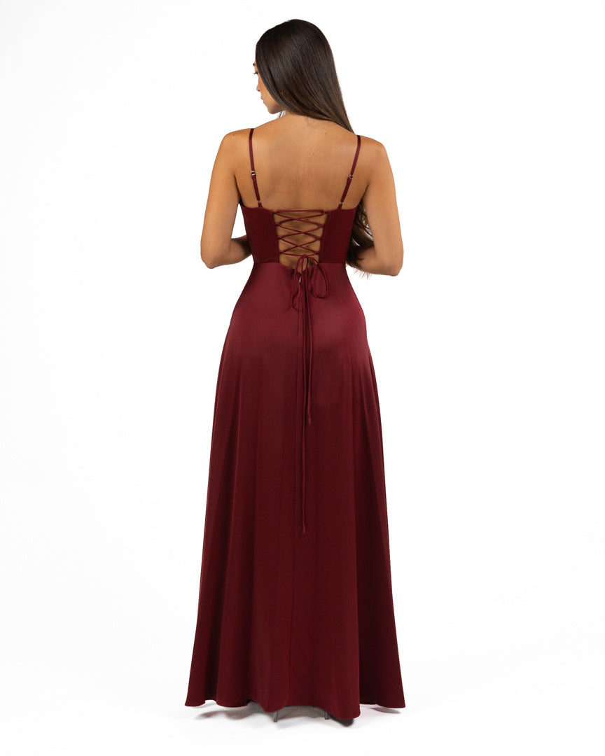 Abito Lungo da Cerimonia in Cady con Corsetto - Berti Mode Collection