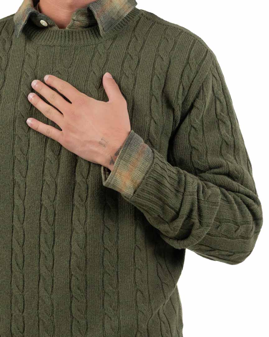 Maglione Lavorato a Trecce - Berti Mode Collection