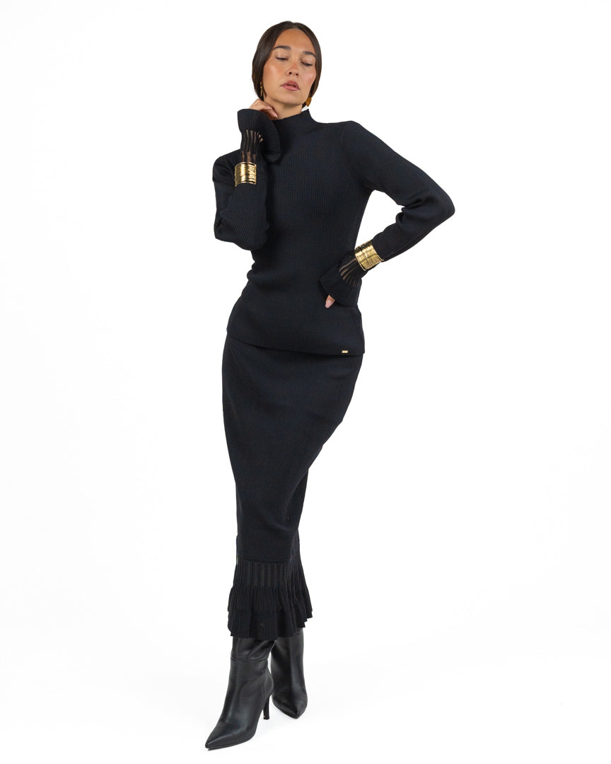 Maglia Lupetto a Coste con Dettaglio Polsini - Gaudì