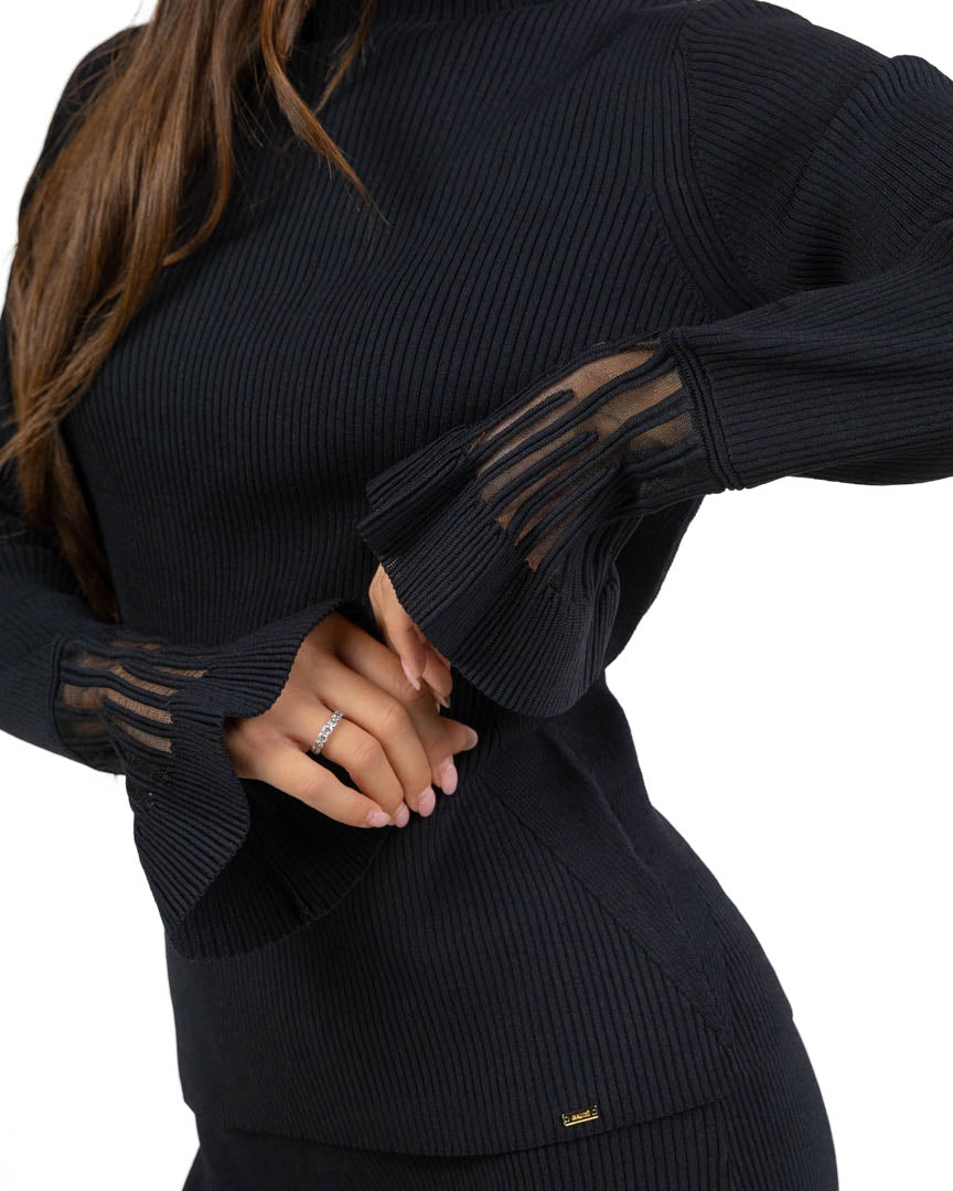 Maglia Lupetto a Coste con Dettaglio Polsini - Gaudì