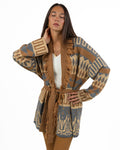 Cardigan Jacquard con Frange e Cintura - Pennyblack