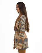 Cardigan Jacquard con Frange e Cintura - Pennyblack