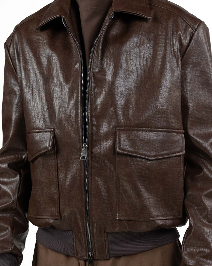 Giubbotto Bombeur in Ecopelle Vintage - Imperial