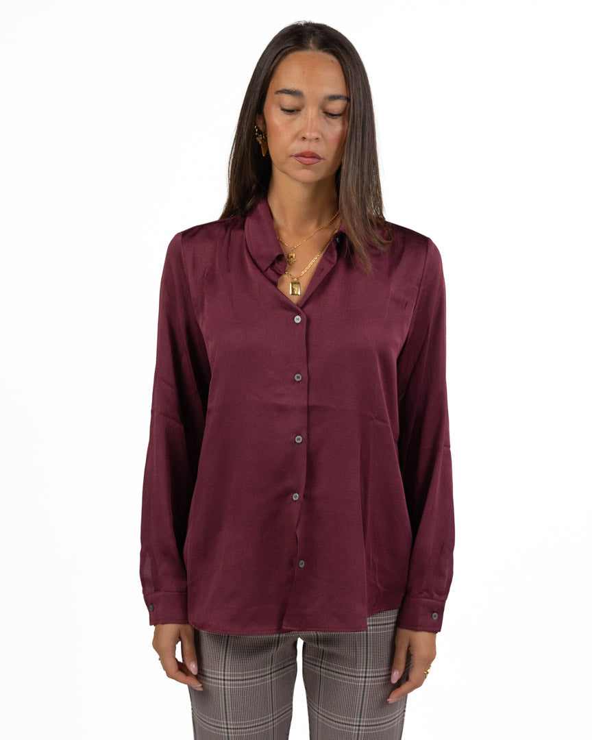 Camicia in Satin Bordeaux - Emme Marella