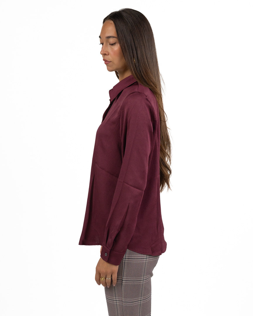 Camicia in Satin Bordeaux - Emme Marella