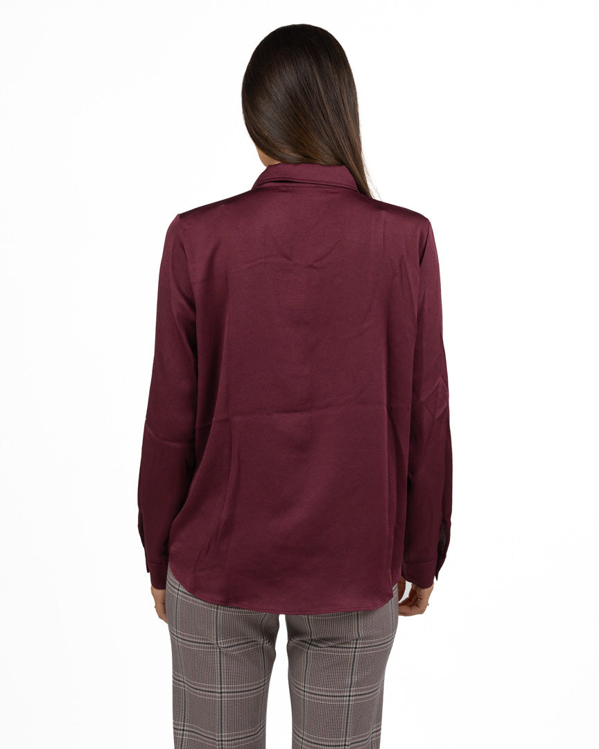 Camicia in Satin Bordeaux - Emme Marella