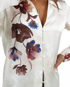 Camicia in Satin a Stampa Floreale - Pennyblack