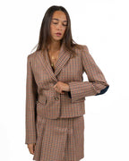 Blazer Corto Micro Check con Toppe - Pennyblack