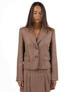 Blazer Corto Micro Check con Toppe - Pennyblack