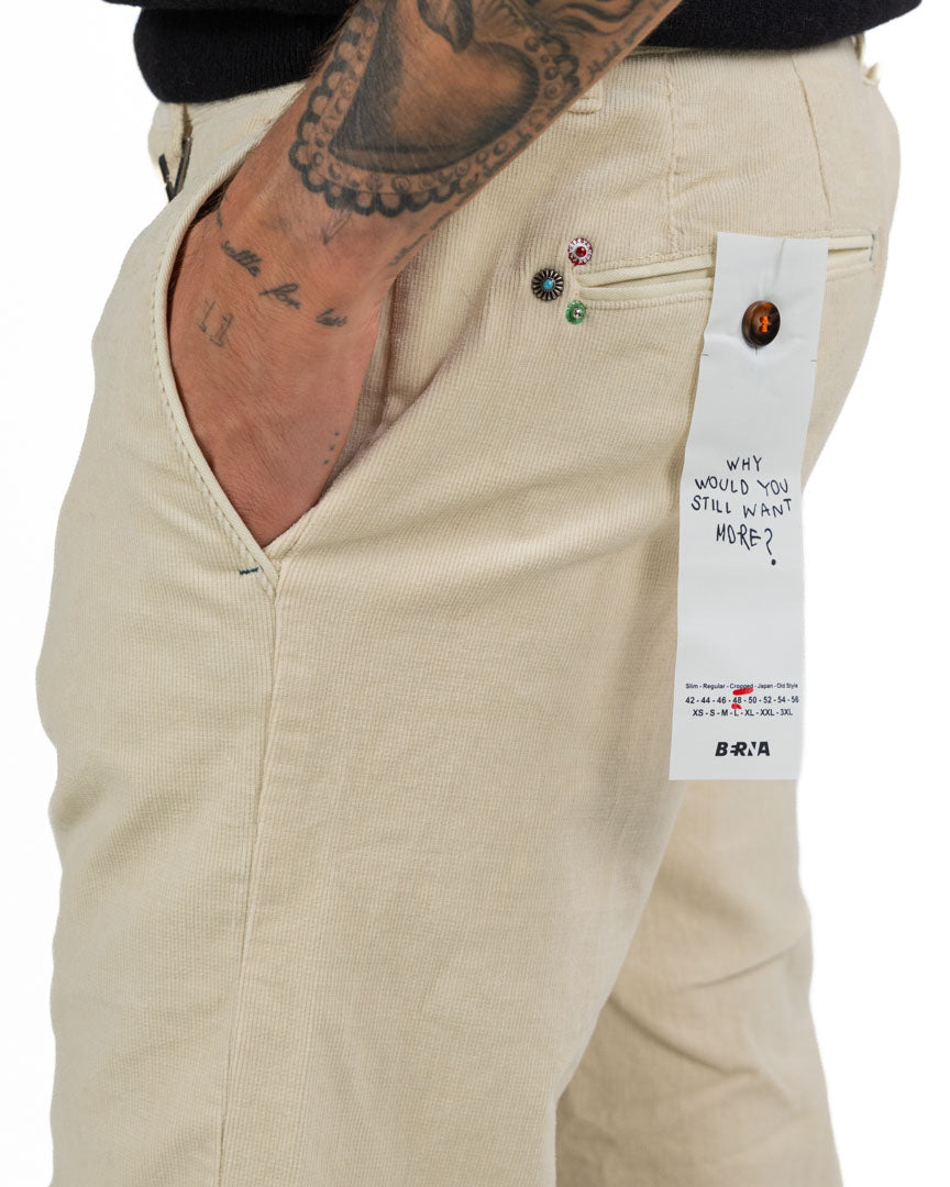Pantaloni in velluto panna - Berna