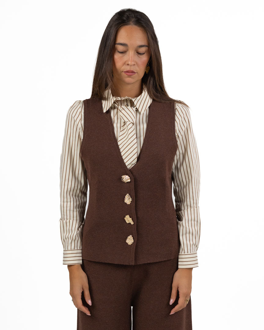 Gilet in Maglia con Bottoni Gioiello - Gaudì