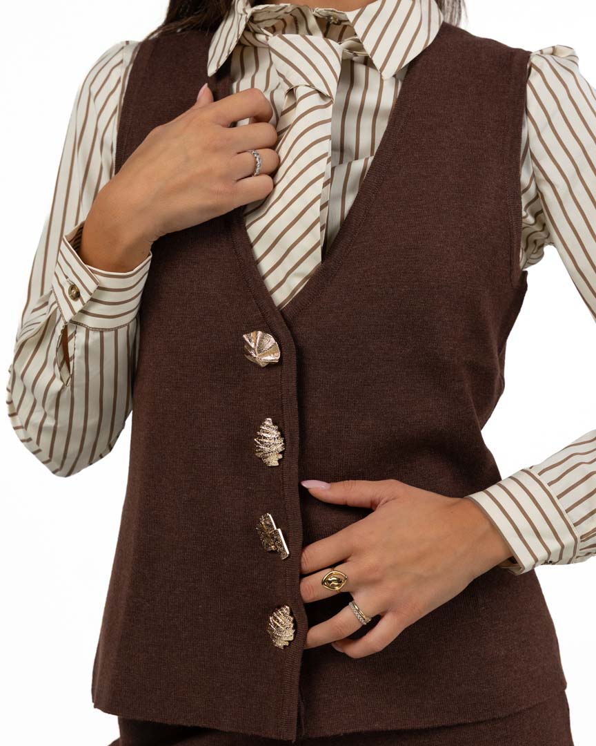Gilet in Maglia con Bottoni Gioiello - Gaudì