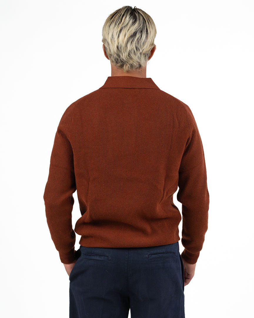 Maglione Polo a Costine Mattone - ATPCO