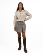 Maglione Polo in Maglia Costa Inglese – Beige Melange - Have One
