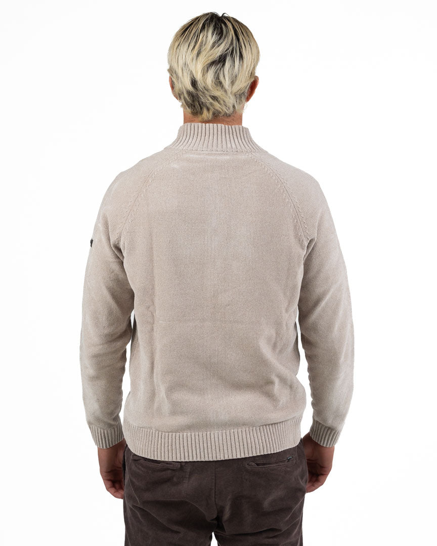 Cardigan Full Zip in Maglia – Beige - Unity