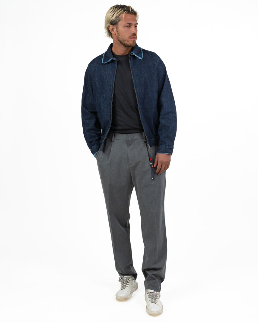 Giacca in Denim con Dettagli Frayed - Berna