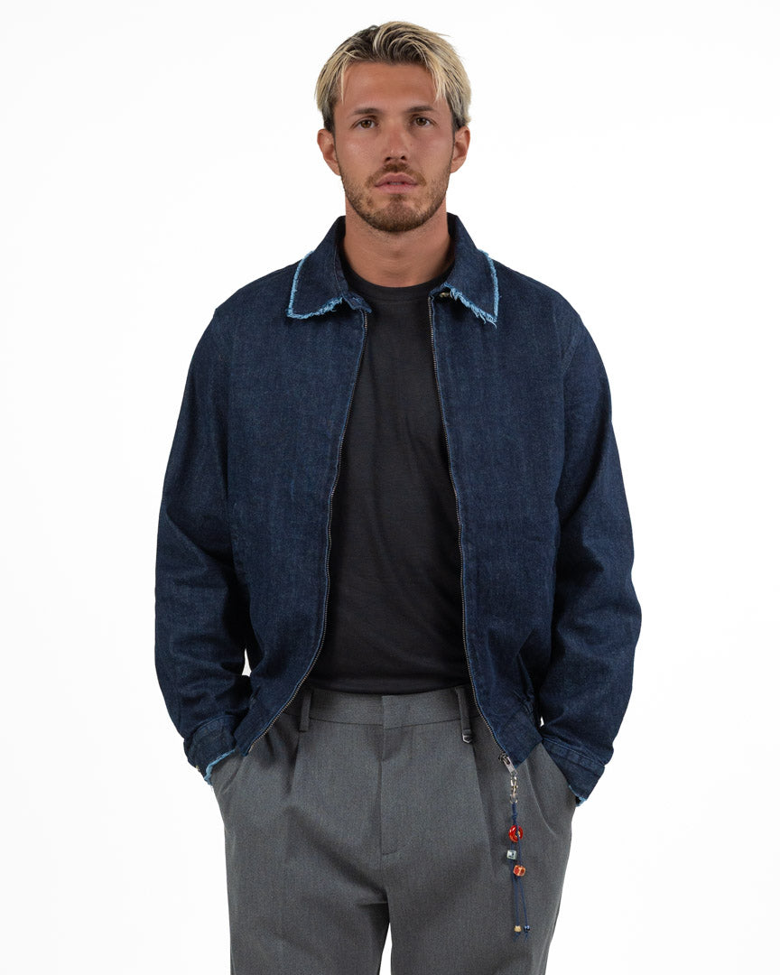 Giacca in Denim con Dettagli Frayed - Berna