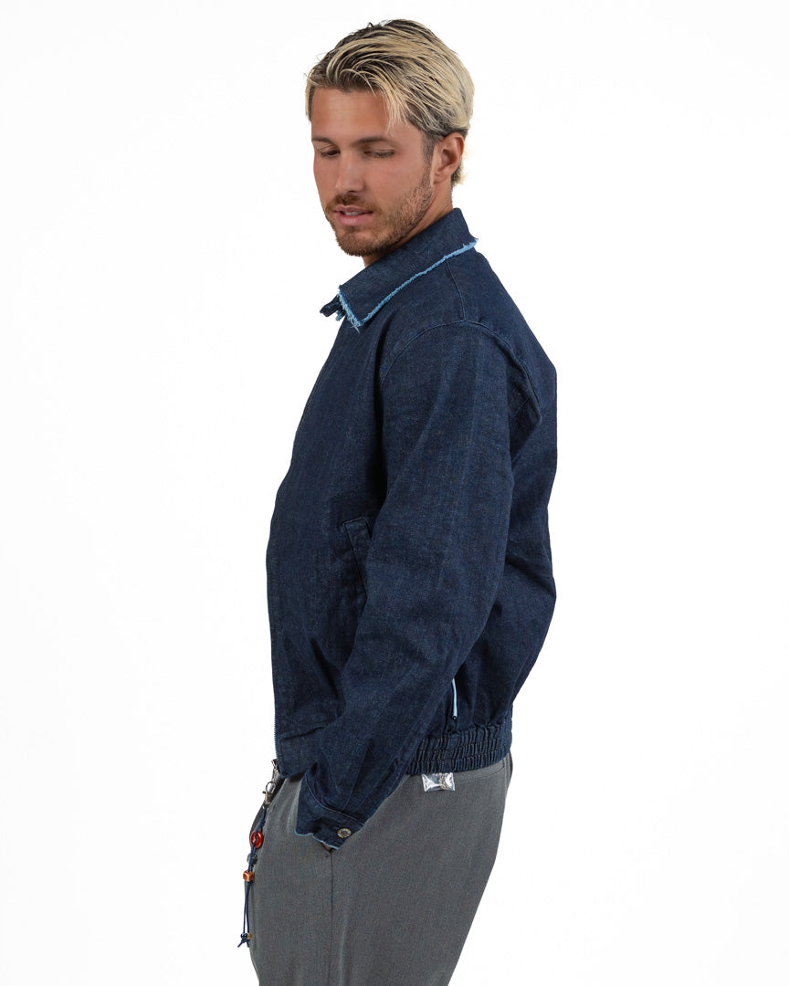 Giacca in Denim con Dettagli Frayed - Berna