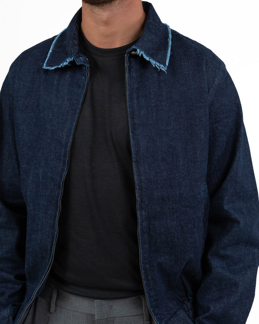 Giacca in Denim con Dettagli Frayed - Berna