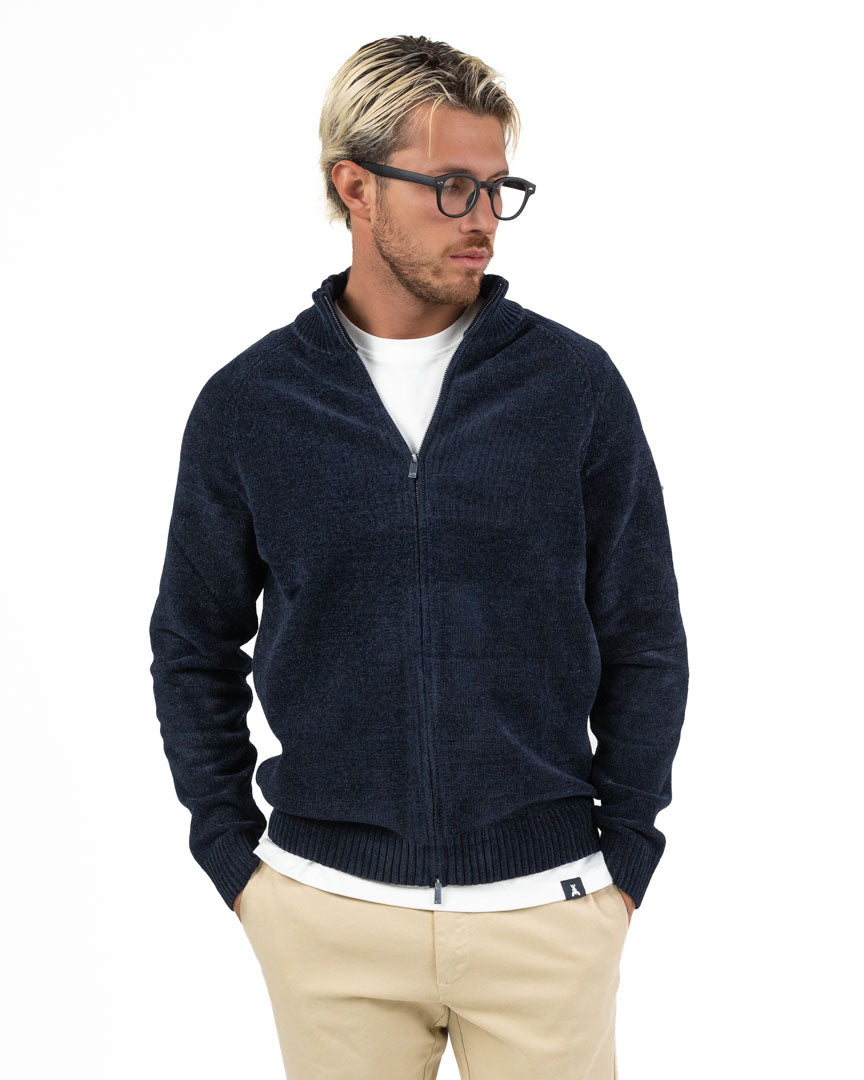 Cardigan Full Zip  – Blu Notte - Unity
