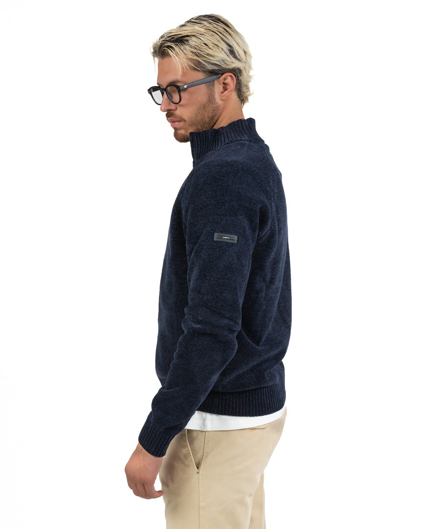Cardigan Full Zip  – Blu Notte - Unity