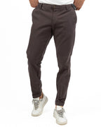 Pantaloni Chino Slim Fit in Cotone Elasticizzato – Marrone Testa di Moro - At.p.co
