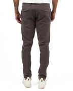 Pantaloni Chino Slim Fit in Cotone Elasticizzato – Marrone Testa di Moro - At.p.co