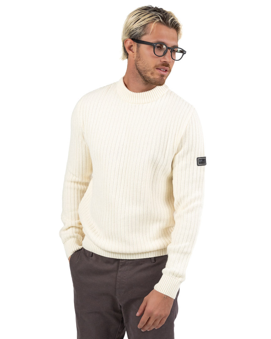 Maglione Girocollo a Coste Barbour International – Avorio - Barbour