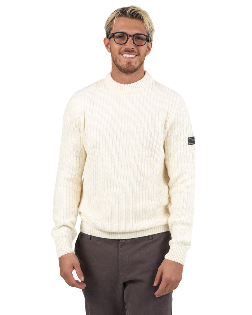 Maglione Girocollo a Coste Barbour International – Avorio - Barbour