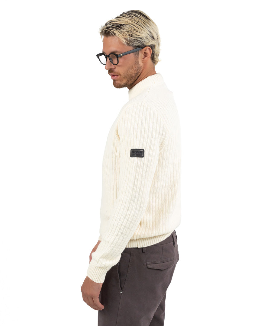 Maglione Girocollo a Coste Barbour International – Avorio - Barbour