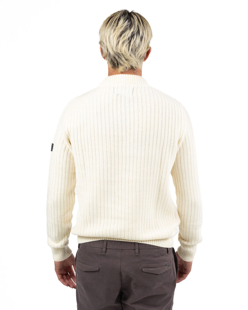 Maglione Girocollo a Coste Barbour International – Avorio - Barbour