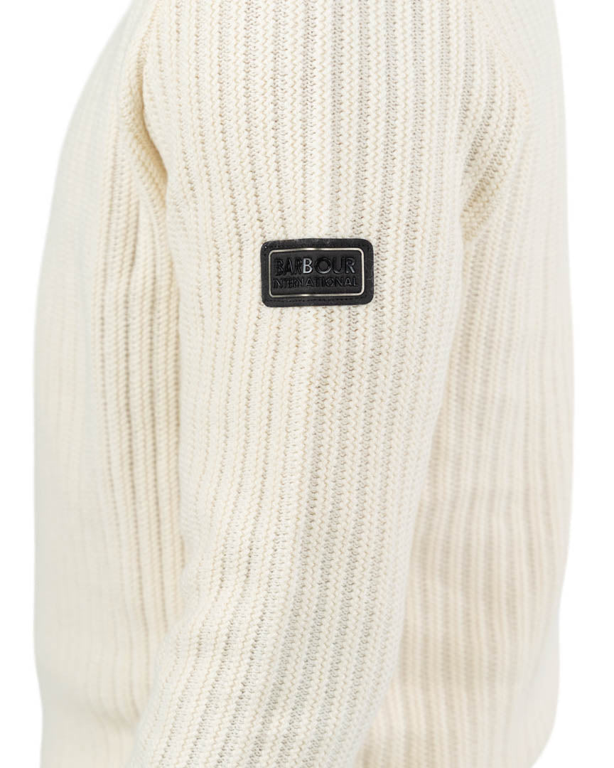 Maglione Girocollo a Coste Barbour International – Avorio - Barbour