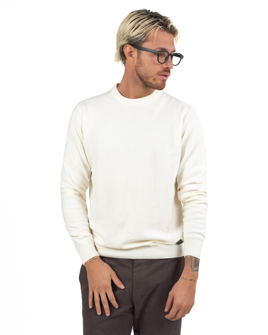 Maglione Girocollo In Maglia Finissima  –  Panna -Roy Roger's