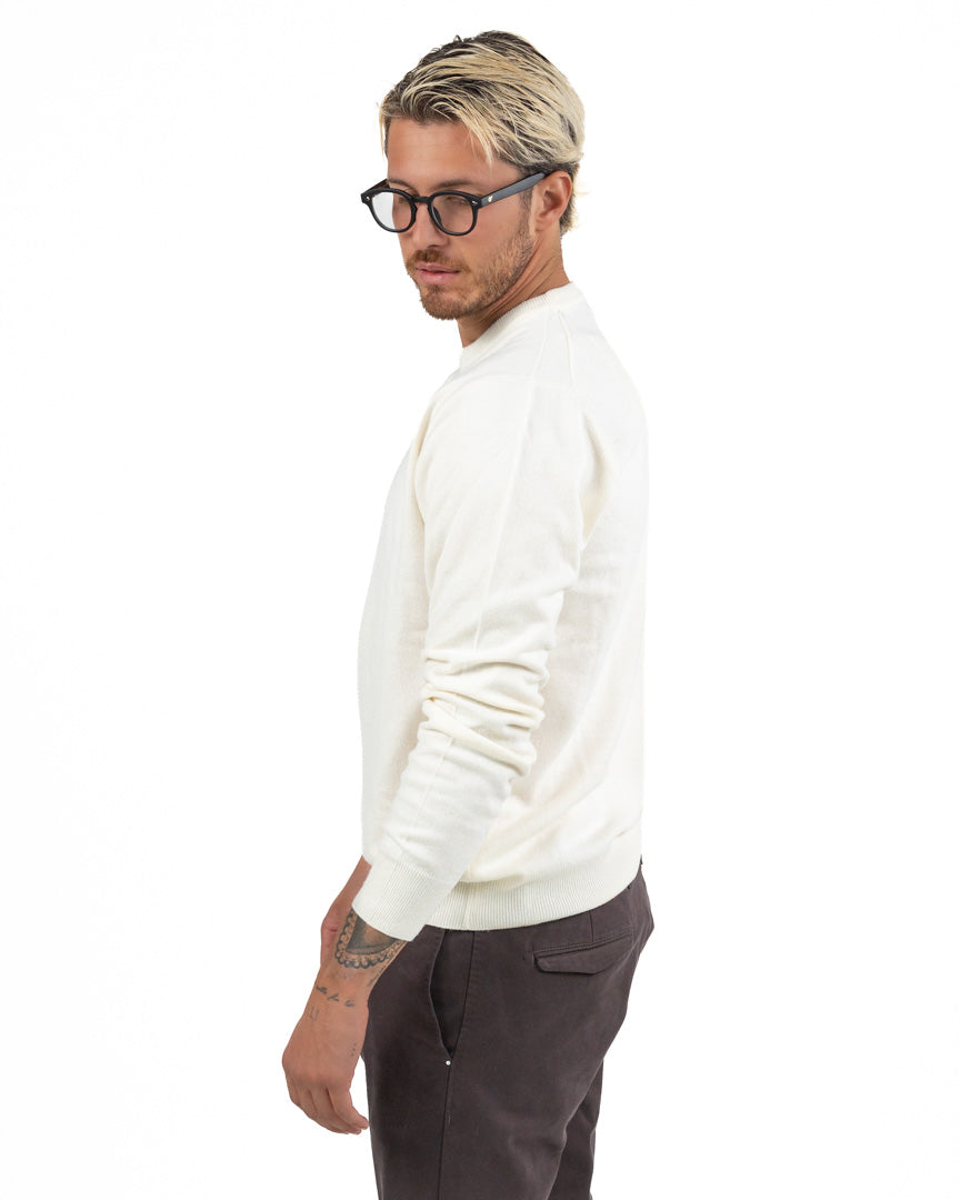 Maglione Girocollo In Maglia Finissima  –  Panna -Roy Roger's