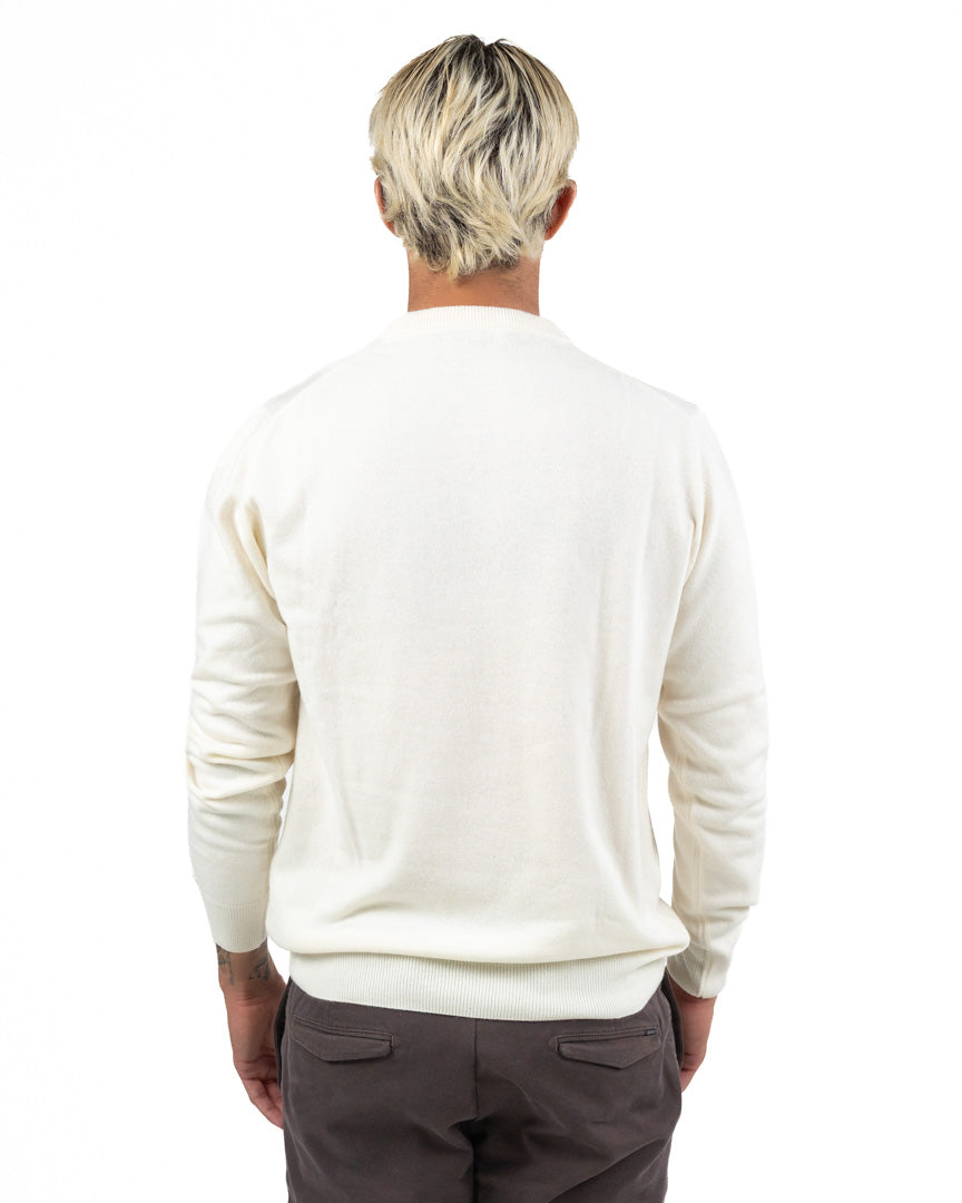 Maglione Girocollo In Maglia Finissima  –  Panna -Roy Roger's