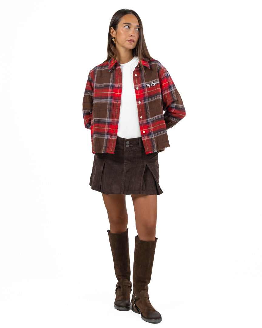 Camicia Crop In Flanella Tartan Patchwork - Roy Roger's