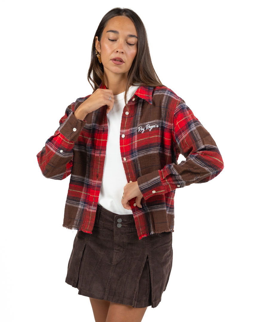 Camicia Crop In Flanella Tartan Patchwork - Roy Roger's