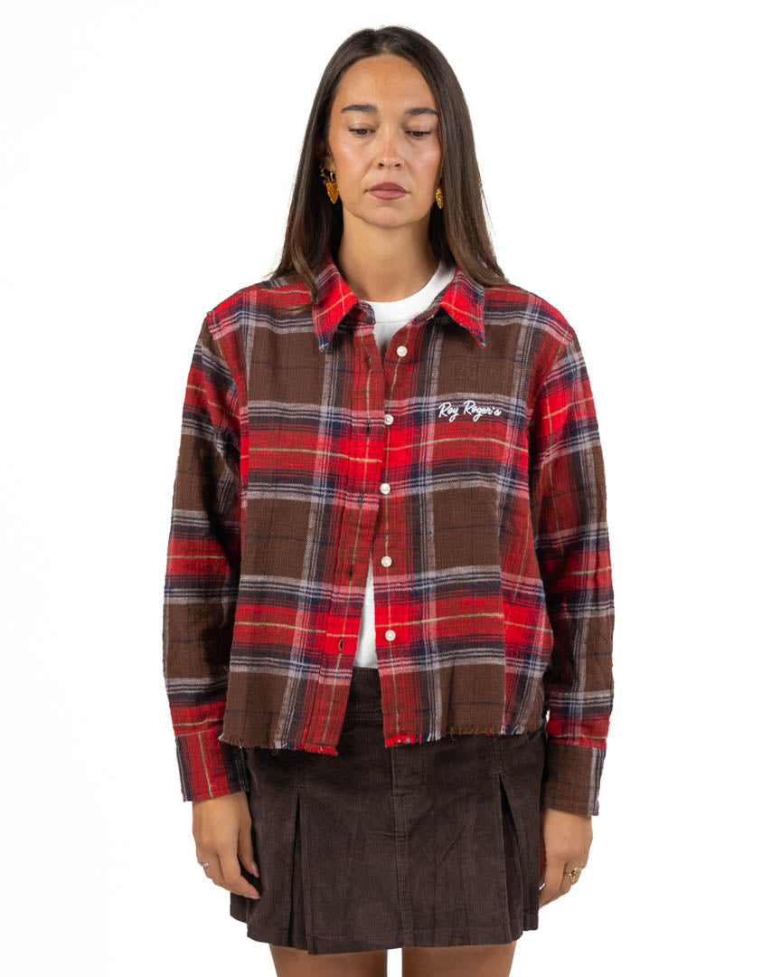Camicia Crop In Flanella Tartan Patchwork - Roy Roger's
