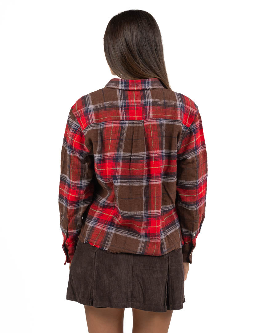 Camicia Crop In Flanella Tartan Patchwork - Roy Roger's
