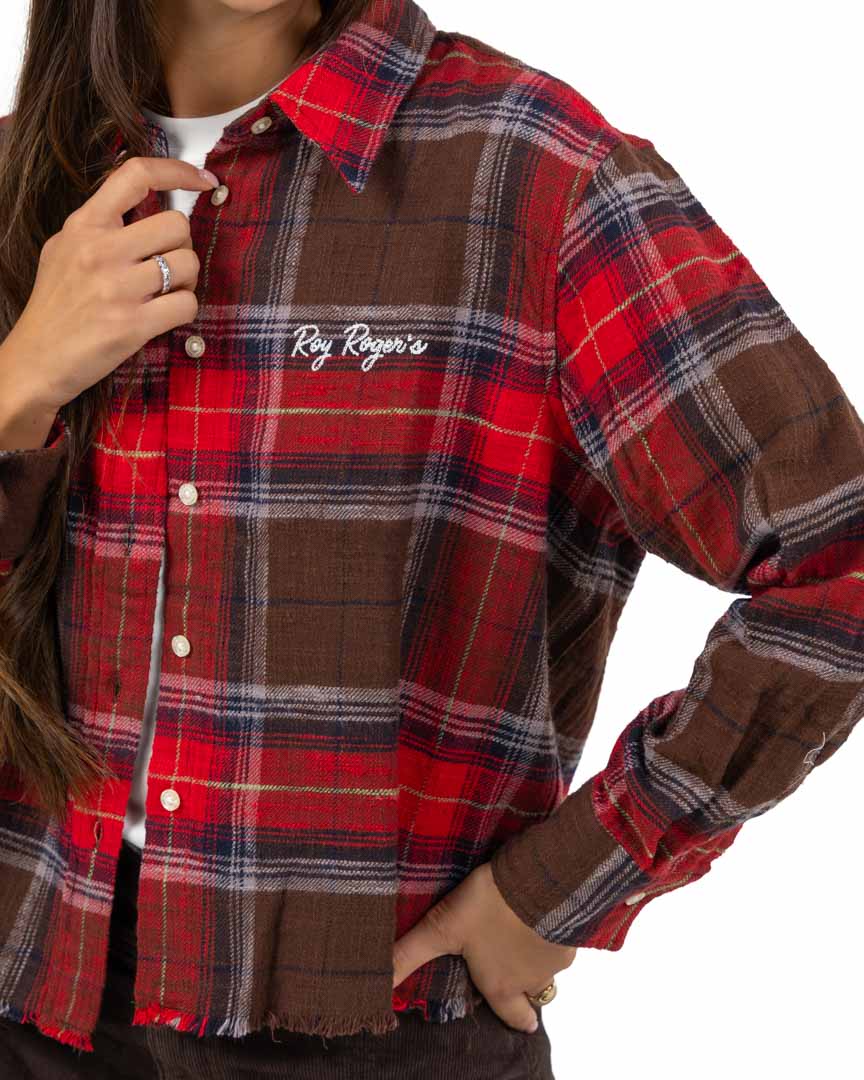 Camicia Crop In Flanella Tartan Patchwork - Roy Roger's