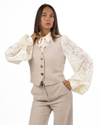 Gilet Sartoriale Strutturato – Beige - Emme Marella