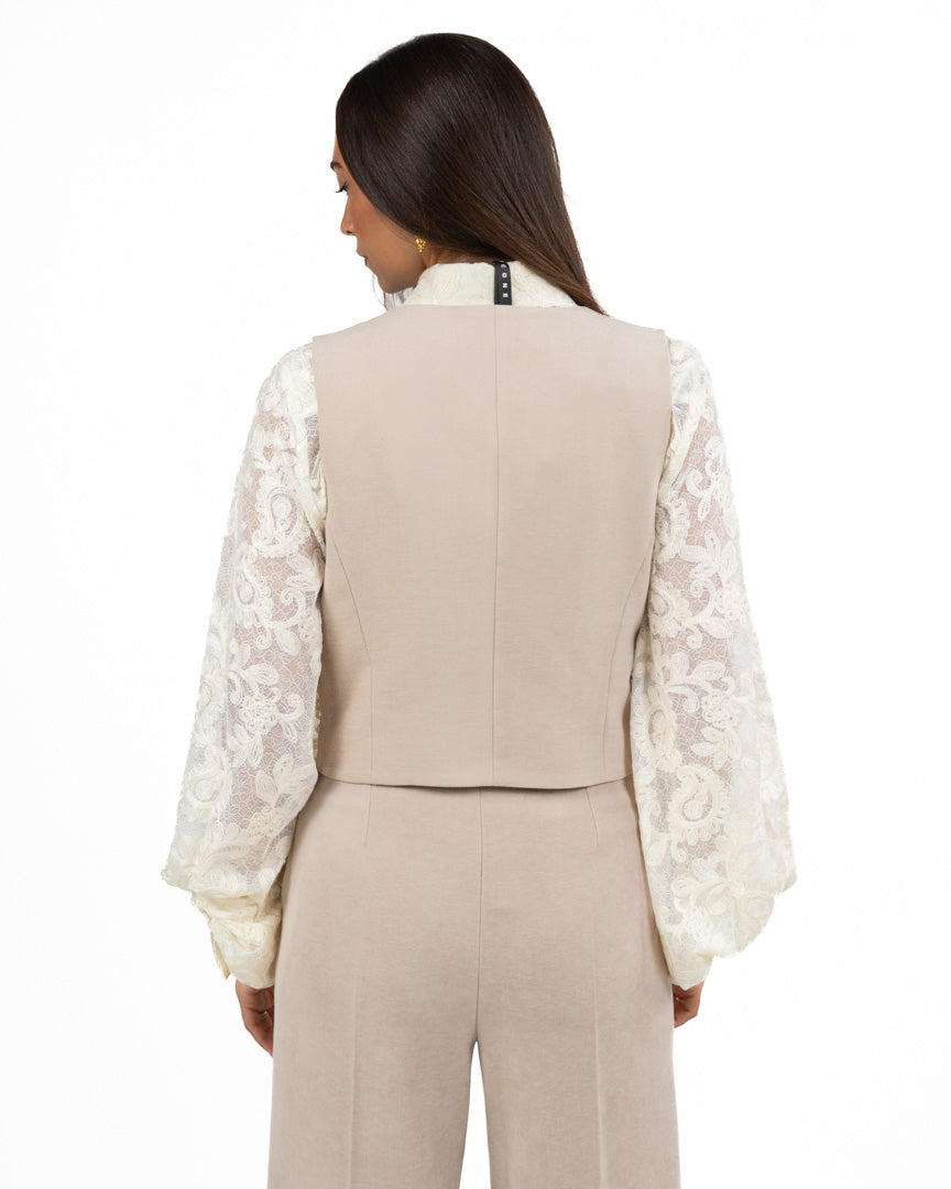 Gilet Sartoriale Strutturato – Beige - Emme Marella