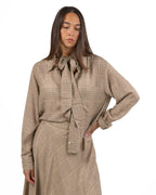 Camicia Fantasia Micro Check con Fiocco - Marella