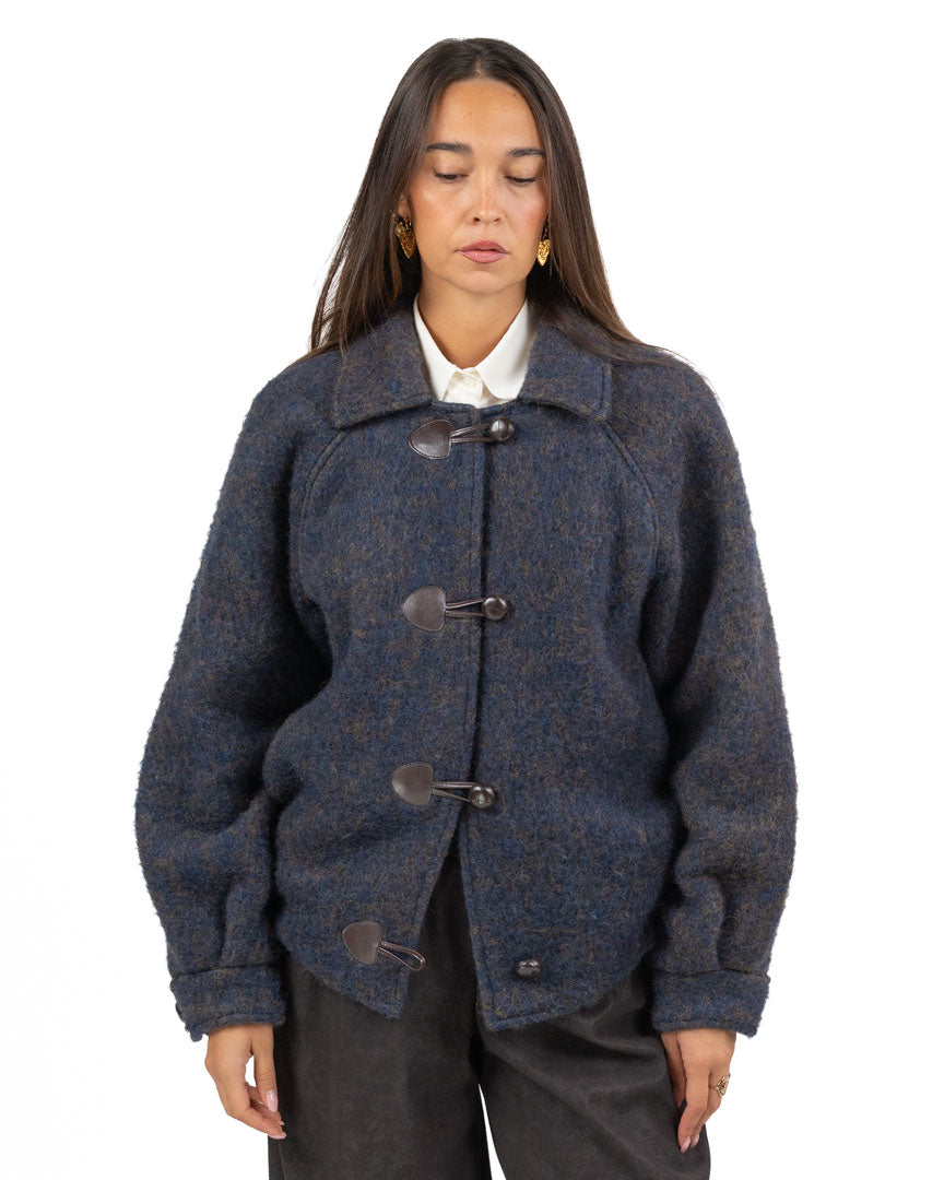 Bomber/Giacca in Lana Bouclé con Alamari - Souvenir