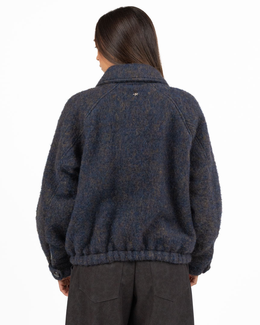 Bomber/Giacca in Lana Bouclé con Alamari - Souvenir